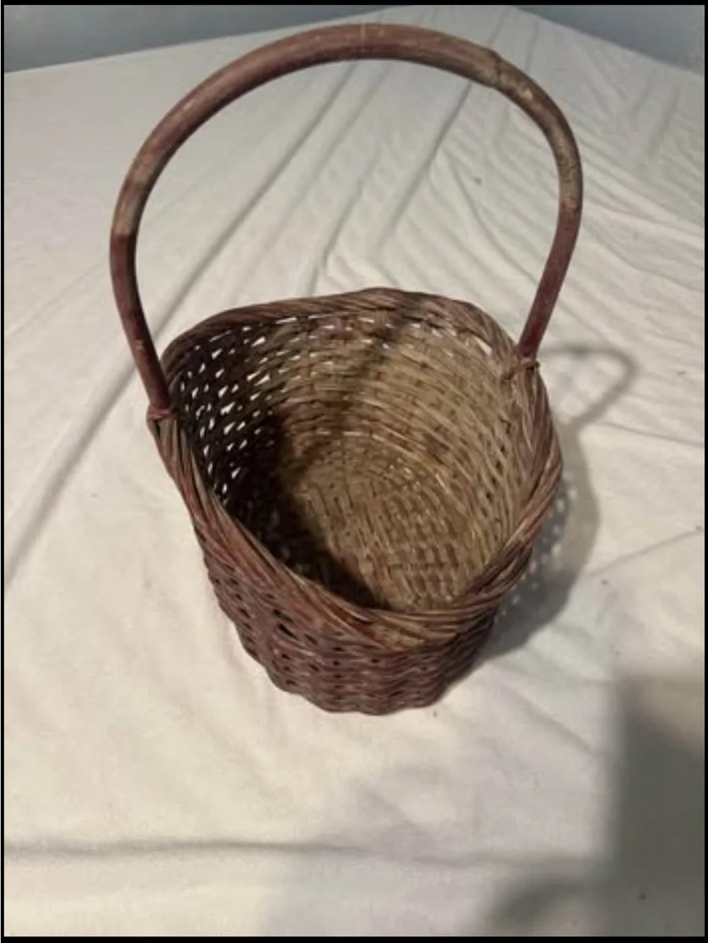 Rustic Brown Woven Basket with Handle - Home Accents